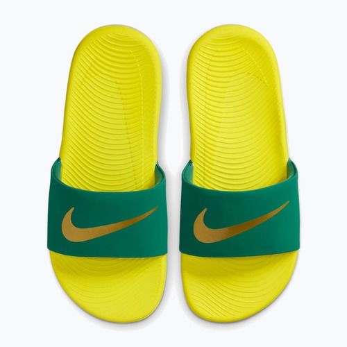 Slides Nike Coffee malachite/sonic yellow/metallic gold