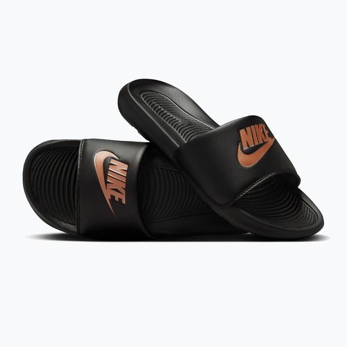 Women's flip-flops Nike Victori One Slide black/black/metallic red bronze