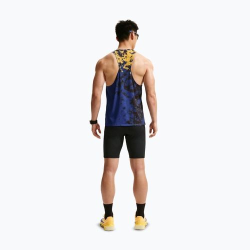 Men's running T-shirt Nike AeroSwift Dri-Fit ADV Singlet citron pulse/lapis/bright crimson