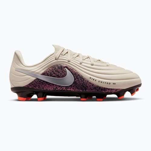 Children's football boots Nike United Jr. Tiempo Maestro Academy MG fossil/burgundy crush/metallic silver