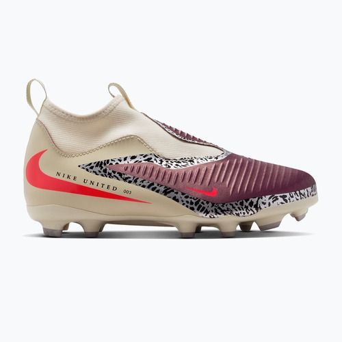 Children's football boots Nike United Jr. Phantom 6 High Academy MG burgundy crush/fossil/university red