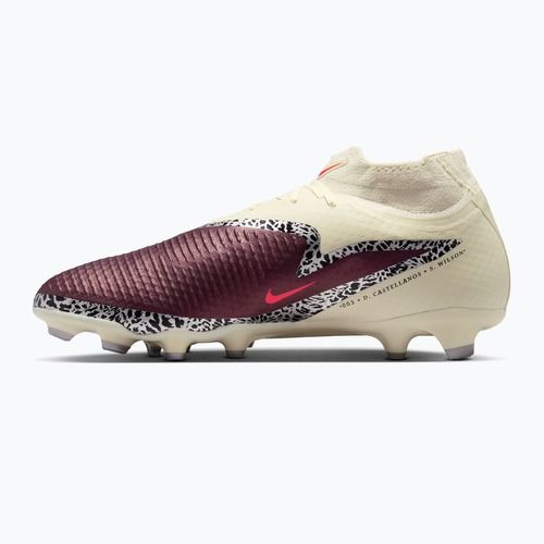 Men's football boots Nike United Phantom 6 High Academy MG burgundy crush/fossil/university red