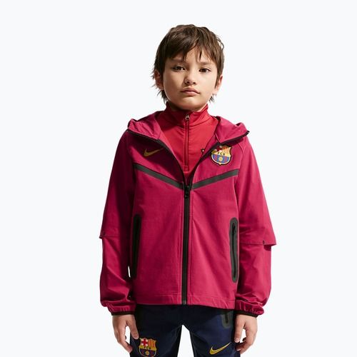 Children's football jacket Nike FC Barcelona Tech Full Zip noble red/black/mineral yellow