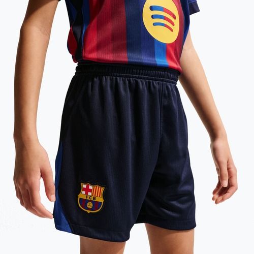 Children's football shorts Nike FC Barcelona Dri-Fit Stadium Home blackened blue/mineral yellow