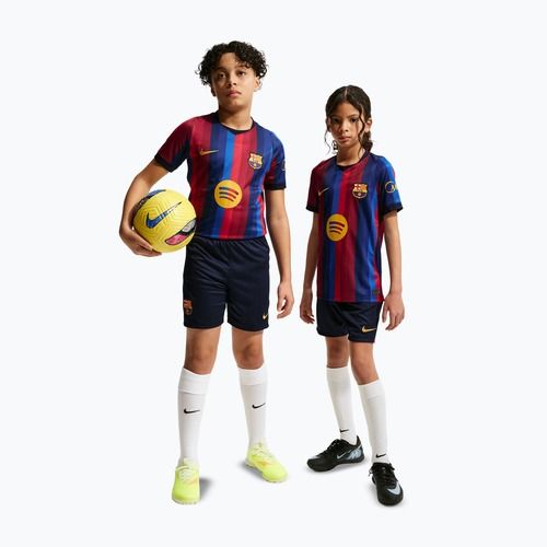 Children's football shorts Nike FC Barcelona Dri-Fit Stadium Home blackened blue/mineral yellow