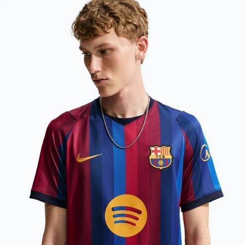 Men's football shirt Nike FC Barcelona Dri-Fit Stadium Home deep garnet/blue void/mineral yellow