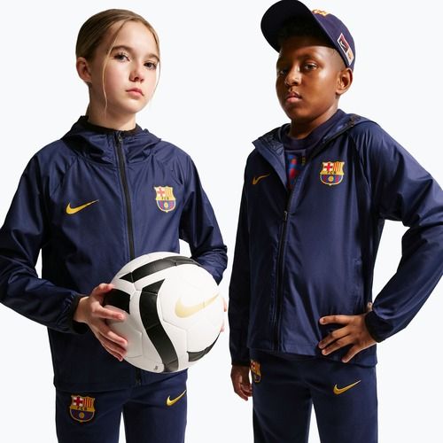 Children's football jacket Nike FC Barcelona Academy Pro blackened blue/black/mineral yellow