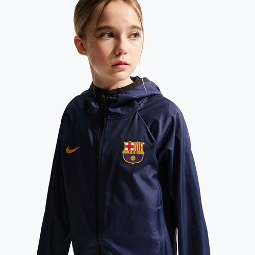 Children's football jacket Nike FC Barcelona Academy Pro blackened blue/black/mineral yellow