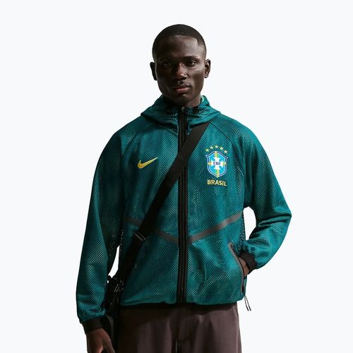 Men's football jacket Nike Brazil Soccer Anthem geode teal/light mint/midwest gold
