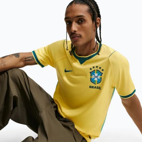 Men's football shirt Nike Brazil 2026 Stadium Home Soccer Replica canary/light menta/geode teal