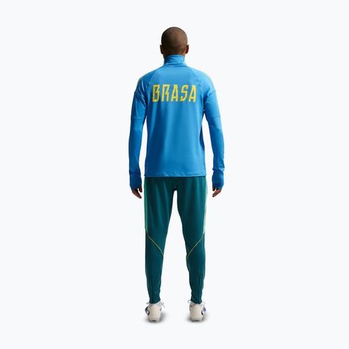 Men's football sweatshirt Nike Brazil Strike light photo blue/light menta/midwest gold