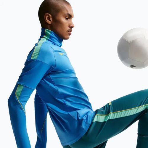 Men's football sweatshirt Nike Brazil Strike light photo blue/light menta/midwest gold