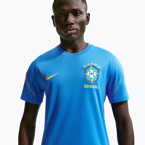 Men's football shirt Nike Brazil Strike light photo blue/light menta/midwest gold
