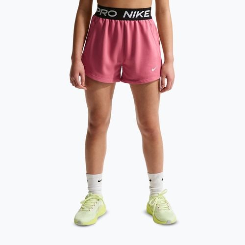 Nike Pro Fleece children's shorts Dri-Fit peony/peony/black/white