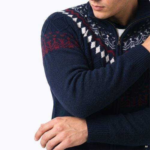 Men's sweater Woolcano SWT1093 Granatrowy/Kremowy