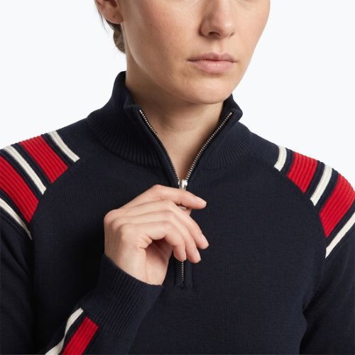 Women's sweater Woolcano SWT1094 Czarny/Kremowy/ Czerwony