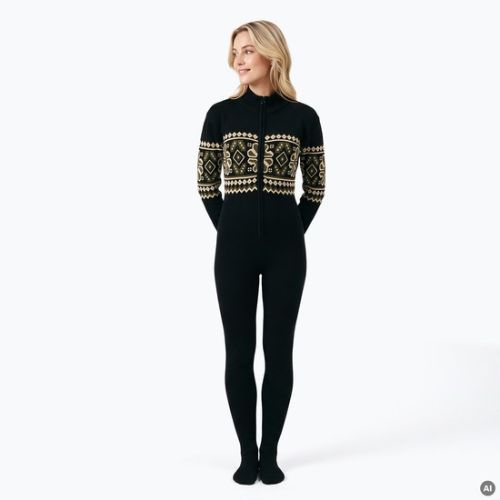 Women's suit Woolcano SWT1095 Czarny/Kremowy