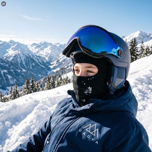 Children's balaclava WOOLCANO BAL1117 Czarny