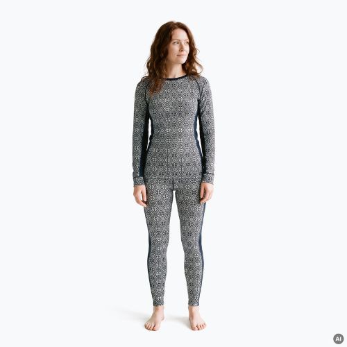 Women's thermal underwear set Woolcano SET1109 Granatowy
