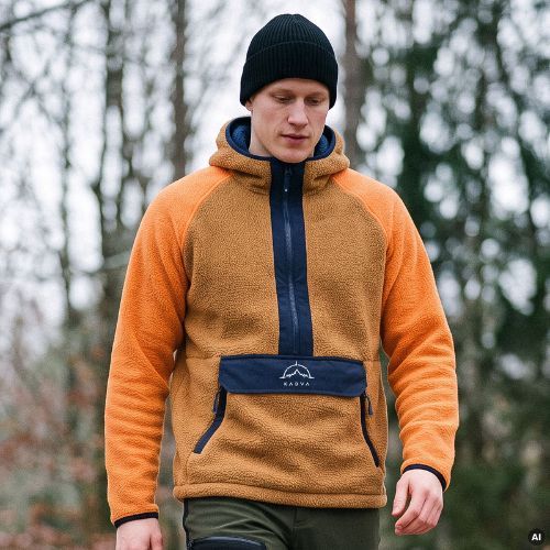 Men's KADVA RODIA fleece sweatshirt brown
