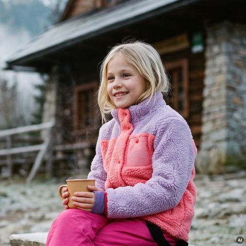 Children's fleece sweatshirt KADVA RODVIK KDG pink