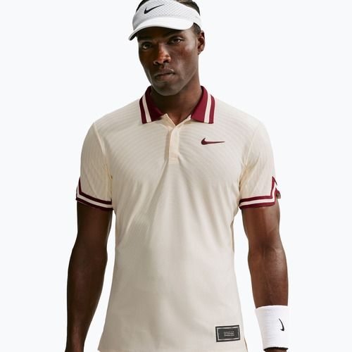 Polo shirt Nike Court Slam Aero-Fit Pale Ivory/Team Red