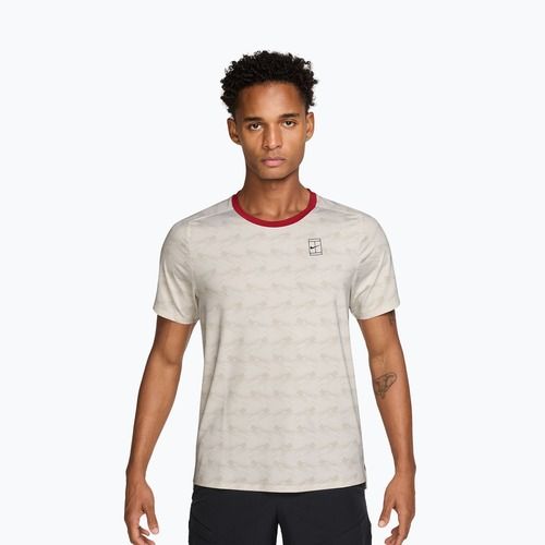 Men's T-shirt Nike Court Advantage light bone/tough red/black