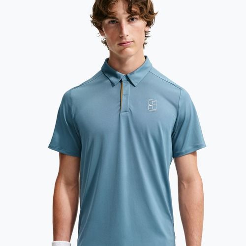 Men's tennis polo shirt Nike Court Dri-Fit Advantage smokey blue/white