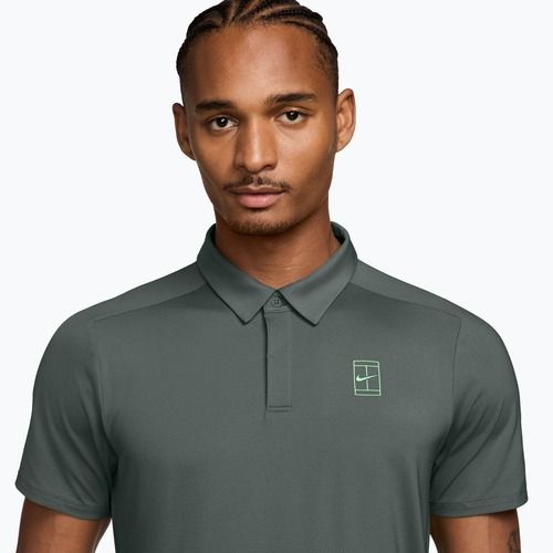 Men's tennis polo shirt Nike Court Dri-Fit Advantage camo green/cucumber calm