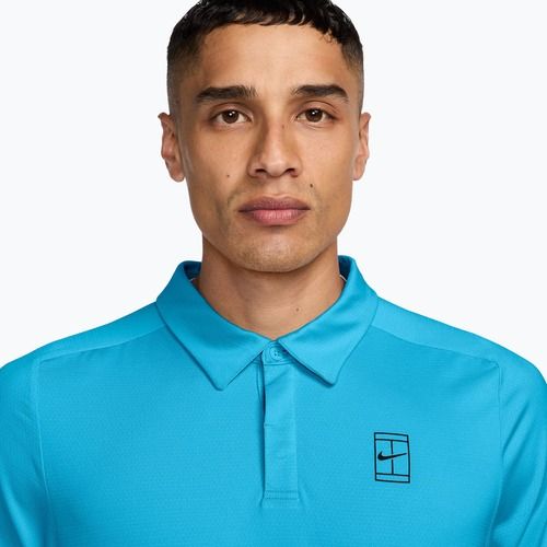 Men's tennis polo shirt Nike Court Dri-Fit Advantage baltic blue/black