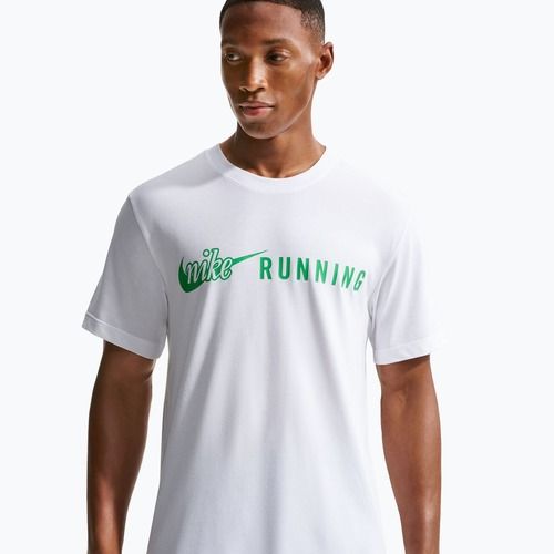 Men's running shirt Nike Dri-Fit Running T-Shirt white/green spark