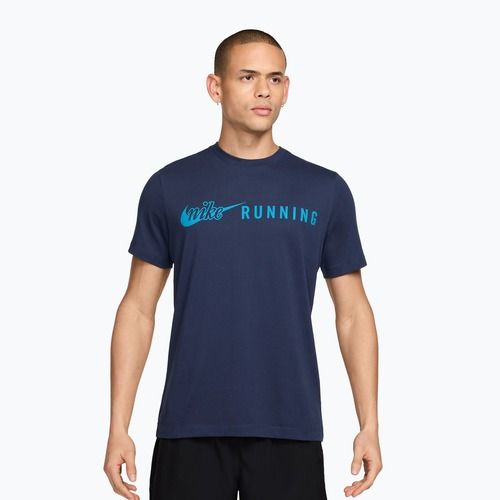Men's running shirt Nike Dri-Fit Running T-Shirt midnight navy/light current blue