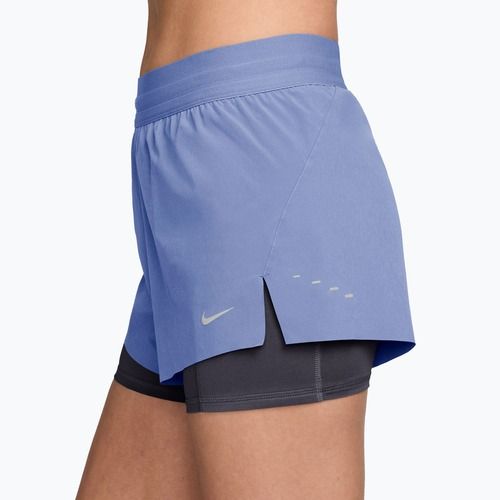 Women's running shorts Nike Swift Mid-Rise 2in1 aluminum/royal tint