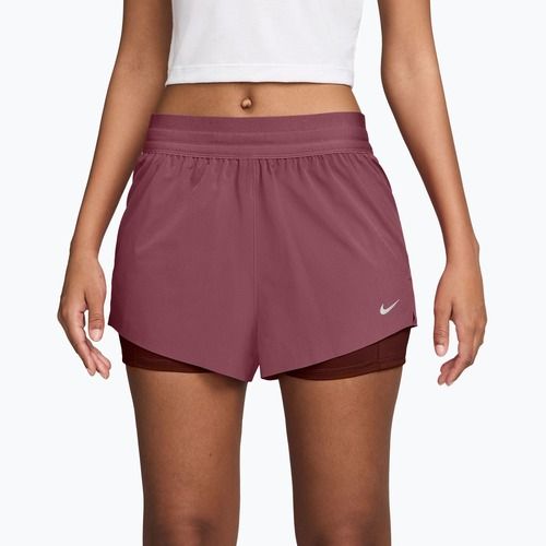 Women's running shorts Nike Swift Mid-Rise 2in1 pink smoke/mystic dates