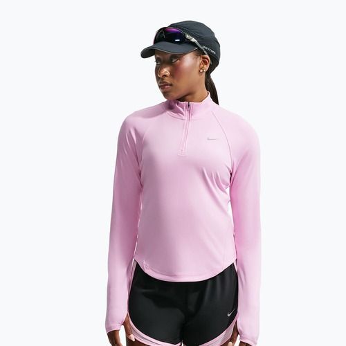 Women's running sweatshirt Nike Tempo Dri-Fit 1/4 Zip pink rise