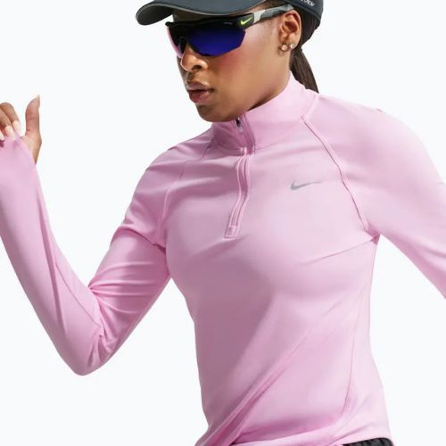 Women's running sweatshirt Nike Tempo Dri-Fit 1/4 Zip pink rise