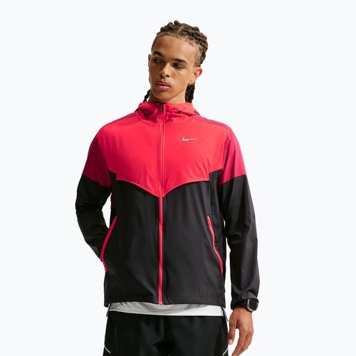 Men's running jacket Nike Impossibly Light Windrunner black/light crimson/tough red