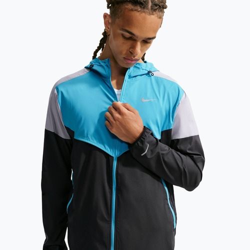 Men's running jacket Nike Impossibly Light Windrunner black/light current blue/wolf grey