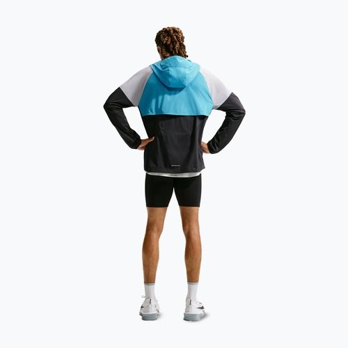 Men's running jacket Nike Impossibly Light Windrunner black/light current blue/wolf grey