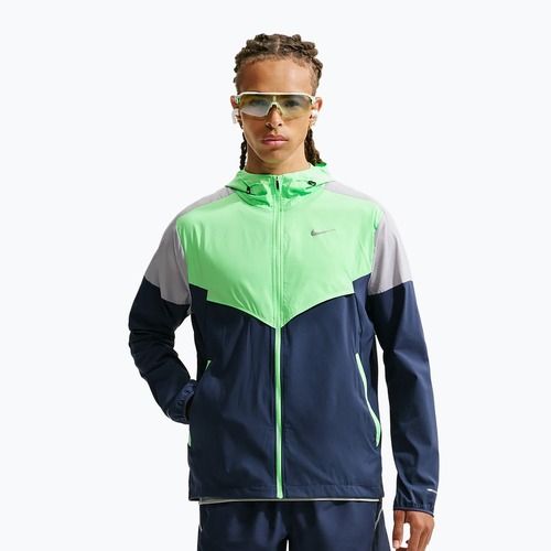 Men's running jacket Nike Impossibly Light Windrunner midnight navy/illusion green/wolf grey