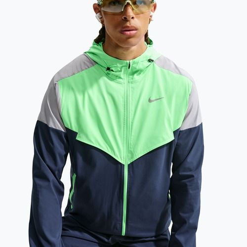 Men's running jacket Nike Impossibly Light Windrunner midnight navy/illusion green/wolf grey