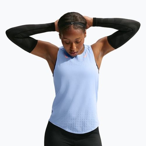 Women's running shirt Nike AeroSwift aluminum/atomic pink
