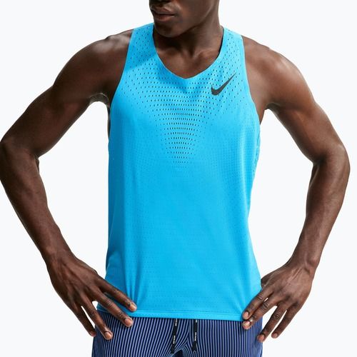 Men's running shirt Nike AeroSwift light current blue/black