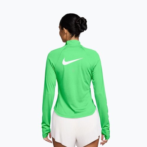 Women's running longsleeve Nike Tempo Swoosh Run Dri-Fit 1/4-Zip illusion green/white