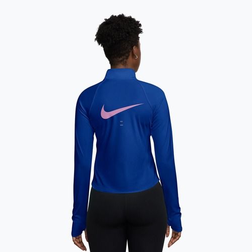Women's running longsleeve Nike Tempo Swoosh Run Dri-Fit 1/4-Zip old royal/pink rise
