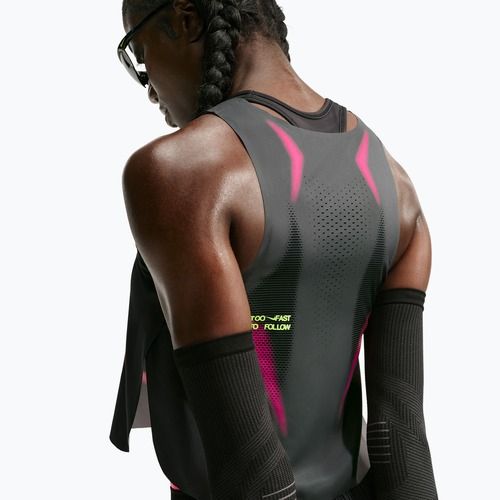 Women's running shirt Nike AeroSwift iron grey/volt/white
