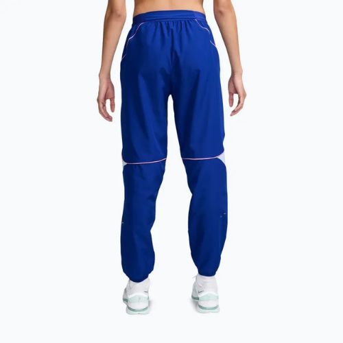 Women's Nike Swoosh Dri-Fit Trousers in Old Royal/Football Grey/Pink Rise
