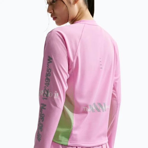 Women's running longsleeve Nike Swift Jersey Top pink rise/illusion green