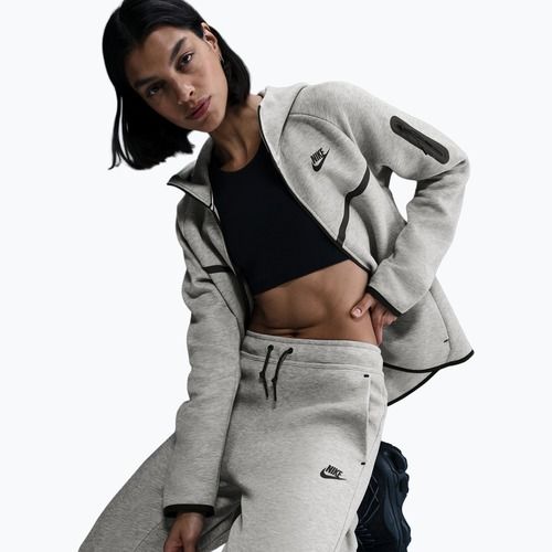 Women's trousers Nike Sportswear Tech Fleece Mid-Rise dark grey heather/black