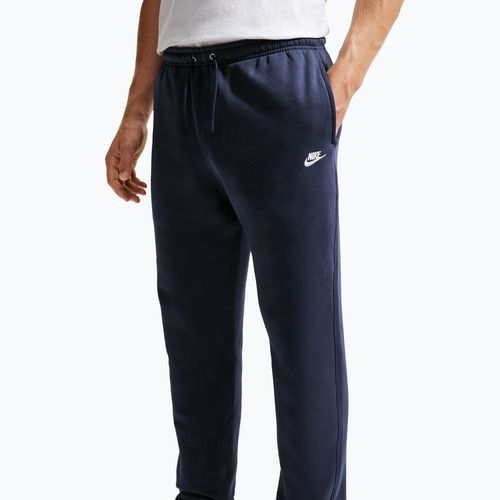 Men's trousers Nike Club Cuffed Brushed obsidian/obsidian/white